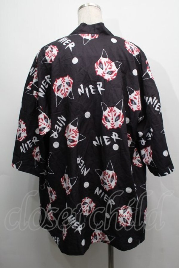 画像2: NieR Clothing / 九尾の狐半袖羽織  黒 S-25-09-11-029-PU-TO-HR-ZI (2)
