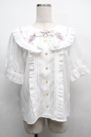画像: Amavel / Magical Cosmic Cosmetic半袖ブラウス  白 S-25-09-12-043-CA-BL-AS-ZS