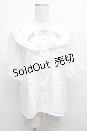 画像: Amavel / Magical Cosmic Cosmetic半袖ブラウス  白 S-25-09-12-043-CA-BL-AS-ZS