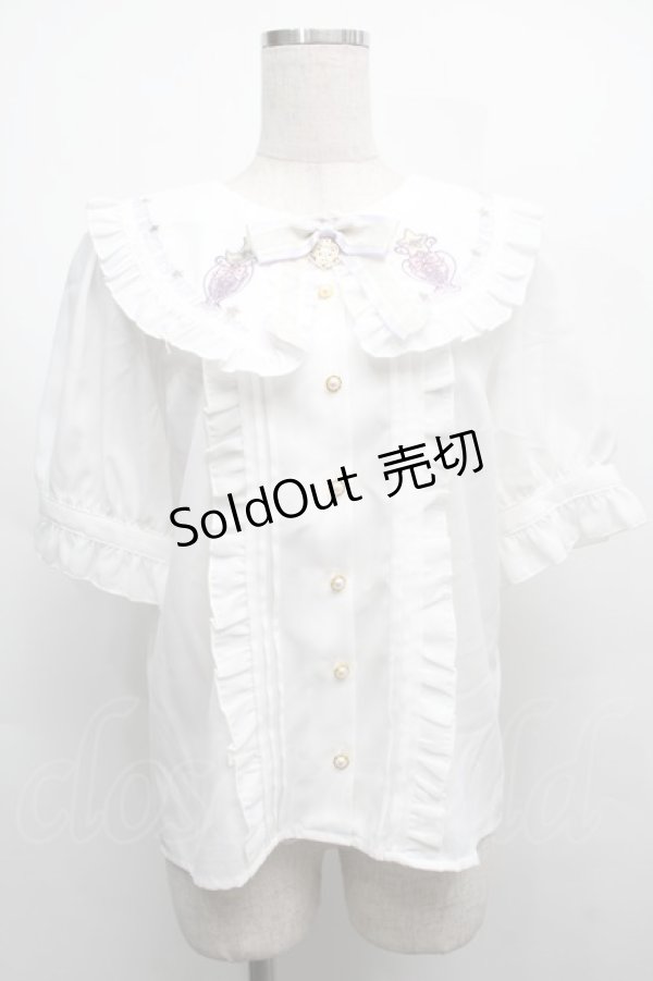 画像1: Amavel / Magical Cosmic Cosmetic半袖ブラウス  白 S-25-09-12-043-CA-BL-AS-ZS (1)