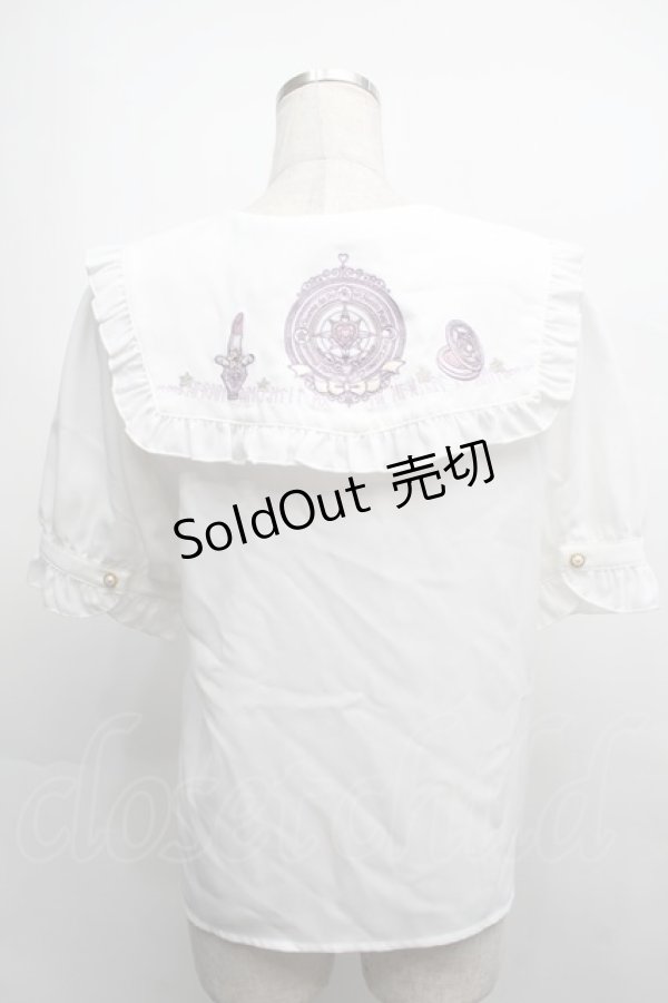 画像2: Amavel / Magical Cosmic Cosmetic半袖ブラウス  白 S-25-09-12-043-CA-BL-AS-ZS (2)