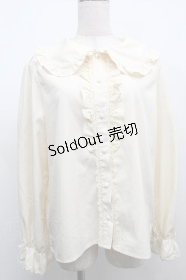 画像1: m petit by misako / AM マルエリフリルブラウス  キナリ S-25-09-12-046-LO-BL-HR-ZS (1)