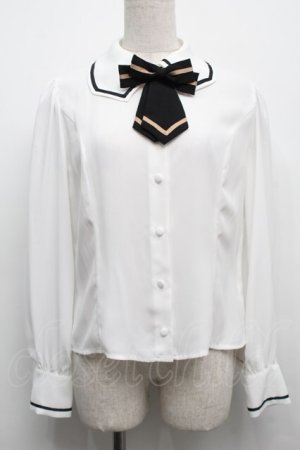 画像: Innocent World White / リボンタイ付きブラウス  白 S-25-09-12-048-IW-BL-AS-ZS