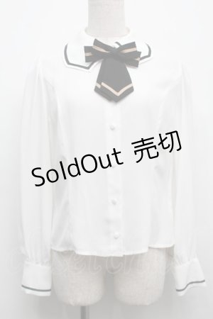 画像: Innocent World White / リボンタイ付きブラウス  白 S-25-09-12-048-IW-BL-AS-ZS
