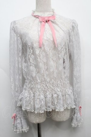 画像: Angelic Pretty / Lacy Girlブラウス  グレー S-25-09-12-049-AP-BL-HR-ZS