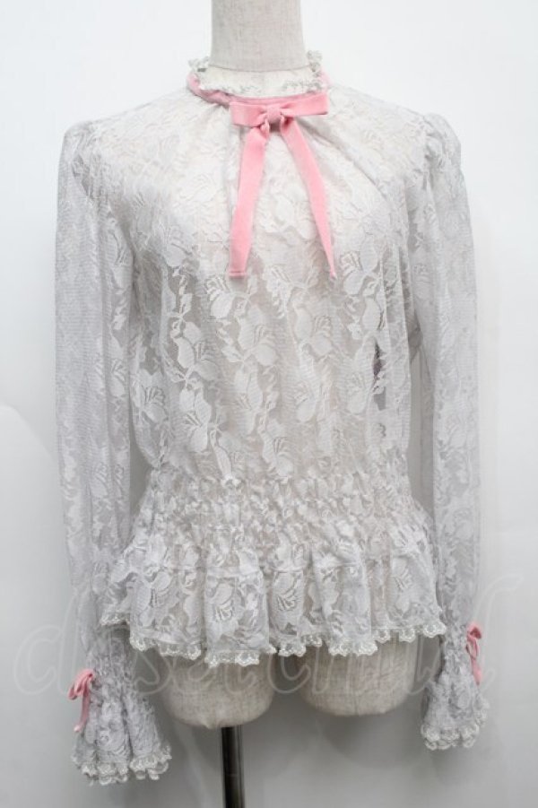 画像1: Angelic Pretty / Lacy Girlブラウス  グレー S-25-09-12-049-AP-BL-HR-ZT065 (1)