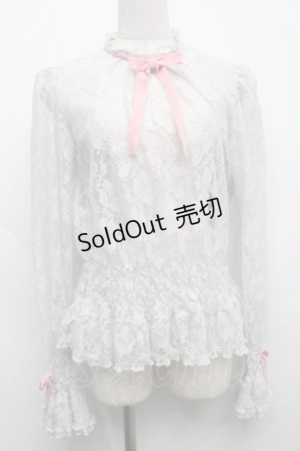 画像1: 【SALE】Angelic Pretty / Lacy Girlブラウス  グレー S-25-09-12-049-AP-BL-HR-ZT065 (1)
