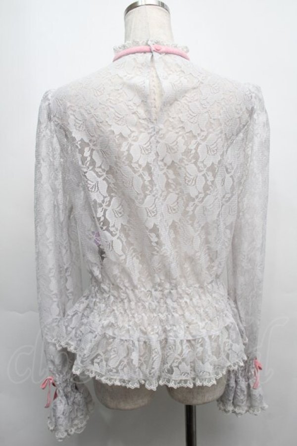 画像2: Angelic Pretty / Lacy Girlブラウス  グレー S-25-09-12-049-AP-BL-HR-ZT065 (2)