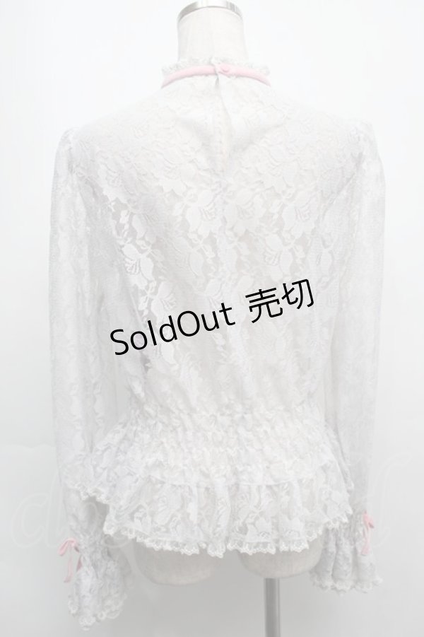 画像2: 【SALE】Angelic Pretty / Lacy Girlブラウス  グレー S-25-09-12-049-AP-BL-HR-ZT065 (2)