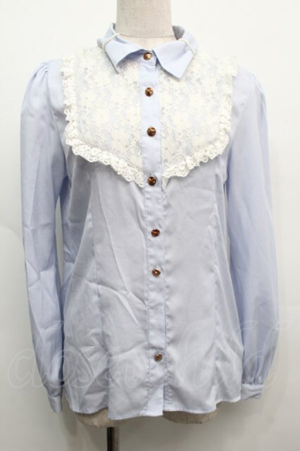 画像1: Ank Rouge / レースデザインブラウス  サックス S-25-09-12-053-CA-BL-AS-ZS (1)