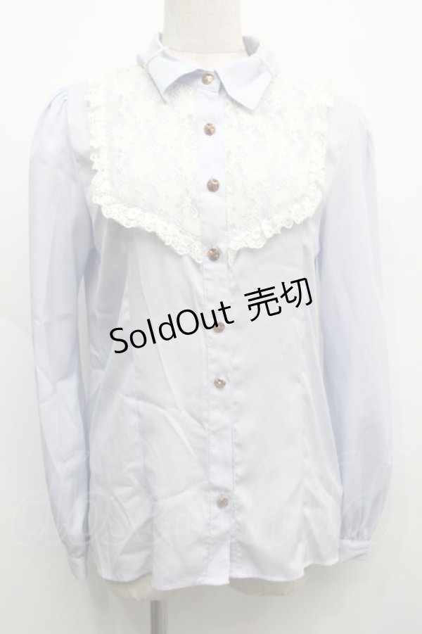 画像1: Ank Rouge / レースデザインブラウス  サックス S-25-09-12-053-CA-BL-AS-ZS (1)