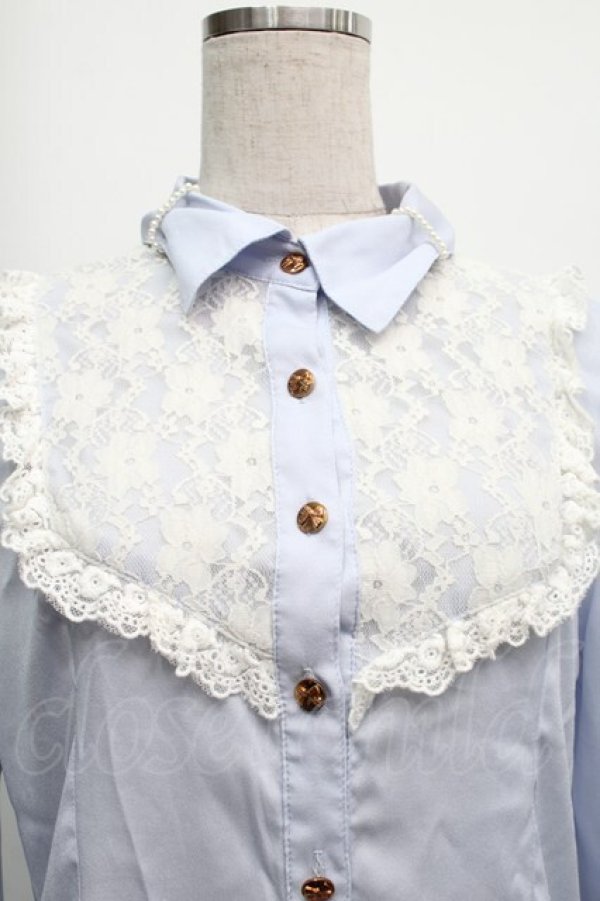 画像3: Ank Rouge / レースデザインブラウス  サックス S-25-09-12-053-CA-BL-AS-ZS (3)