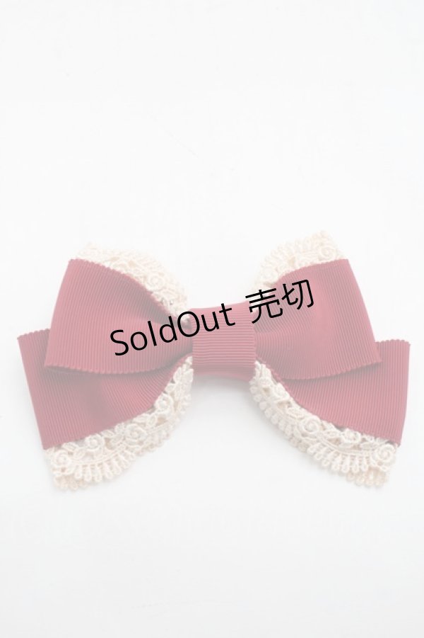 画像1: Innocent World / グログランリボンリボンクリップ  ワイン S-25-09-12-009-IW-AC-AS-ZS (1)