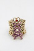 画像1: ANNA SUI / コルセットモチーフ　リング  ゴールド S-25-09-12-016-PU-AC-ET-ZS (1)