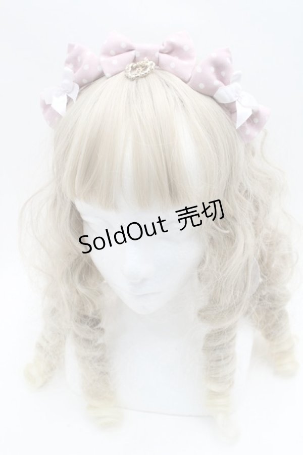 画像1: BABY,THE STARS SHINE BRIGHT / Dotツイルの3つ3つリボンカチューシャ  ピンク S-25-09-12-022-BA-AC-AS-ZS (1)