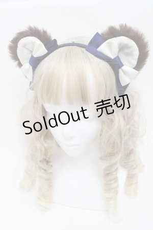 画像: Angelic Pretty / Sweet Bearスカートセットのカチューシャ  紺 S-25-09-12-024-AP-OP-HR-ZS