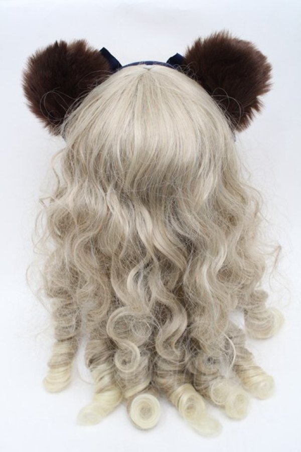 画像2: Angelic Pretty / Sweet Bearスカートセットのカチューシャ  紺 S-25-09-12-024-AP-OP-HR-ZS (2)