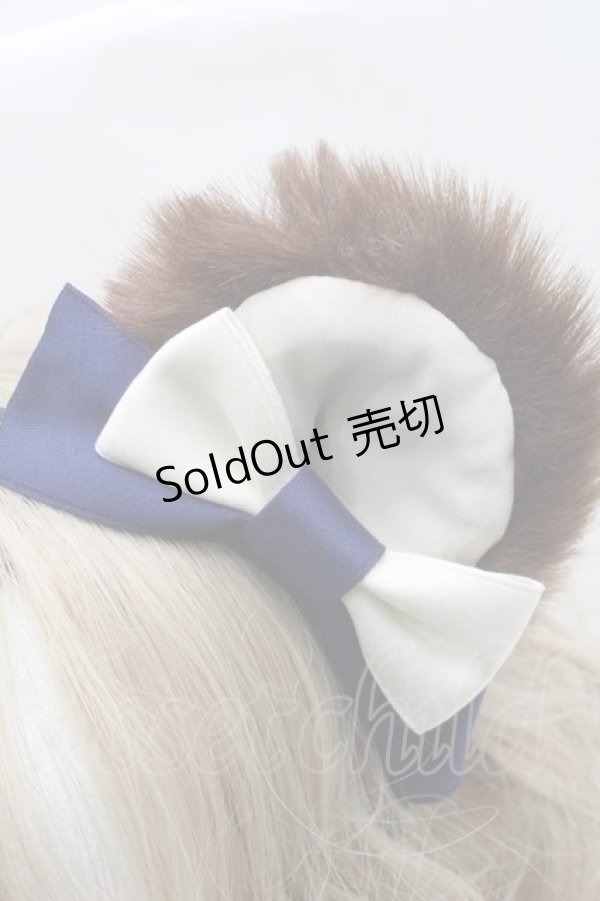 画像3: Angelic Pretty / Sweet Bearスカートセットのカチューシャ  紺 S-25-09-12-024-AP-OP-HR-ZS (3)