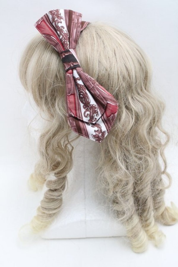 画像2: ALICE and the PIRATES / マダムブランシェの不思議な百貨店柄リボンヘアバンド  ピンク S-25-09-12-025-PA-AC-HR-ZS (2)