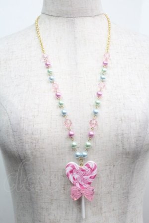 画像: Angelic Pretty / POP Heartロリポップネックレス  ピンク S-25-09-12-035-AP-AC-HR-ZS