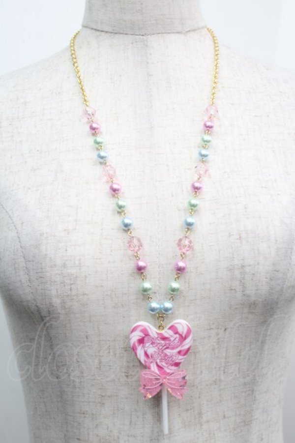 画像1: Angelic Pretty / POP Heartロリポップネックレス  ピンク S-25-09-12-035-AP-AC-HR-ZS (1)