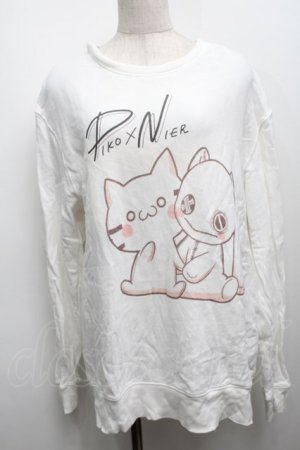 画像: NieR Clothing / プリントスウェットトップス  白 S-25-09-13-005-PU-TO-HR-ZS