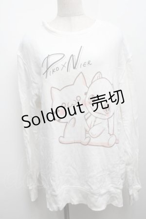 画像: NieR Clothing / プリントスウェットトップス  白 S-25-09-13-005-PU-TO-HR-ZI