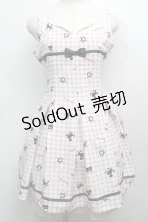 画像: Ank Rouge / プードルギンガムワンピース  ピンクｘ白 S-25-09-13-047-CA-OP-HR-ZT333