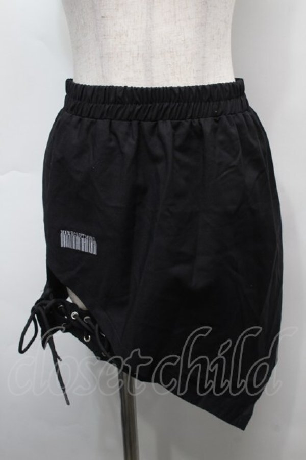 画像2: NieR Clothing / レースアップアシメスカート  黒 S-25-09-13-052-PU-SK-HR-ZS (2)