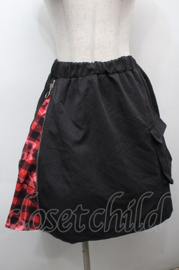画像1: NieR Clothing / ZIP切替スカート  黒ｘ赤 S-25-09-13-053-PU-SK-HR-ZS (1)