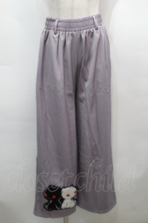 画像: NieR Clothing / 刺繍入りワイドパンツ  グレー S-25-09-13-054-PU-PA-HR-ZS