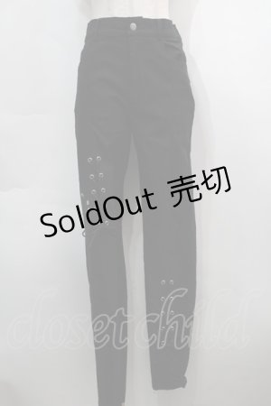 画像: NieR Clothing / スキニーパンツ  黒 S-25-09-13-059-PU-PA-HR-ZS