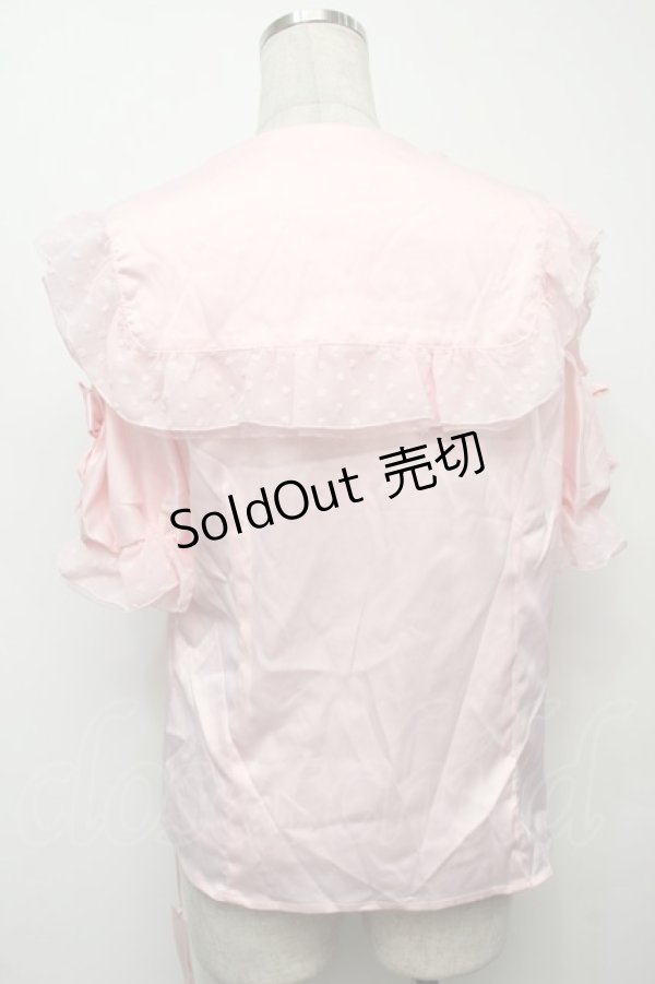 画像2: Swankiss / 襟ドットサテンブラウス  ピンク S-25-09-13-013-CA-BL-HR-ZS (2)