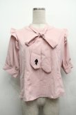画像1: NieR Clothing / ボウタイ付シフォントップス  ピンク S-25-09-13-014-PU-BL-HR-ZS (1)