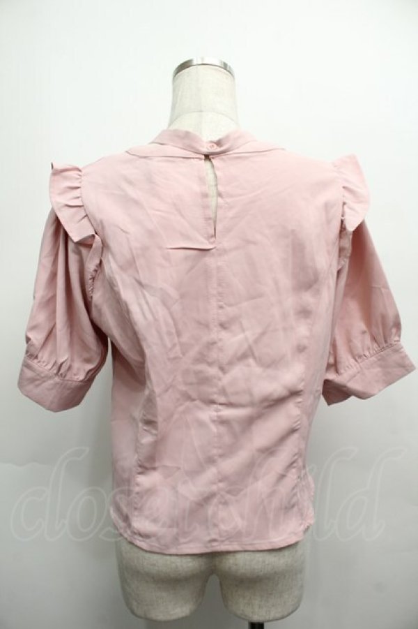 画像2: NieR Clothing / ボウタイ付シフォントップス  ピンク S-25-09-13-014-PU-BL-HR-ZS (2)