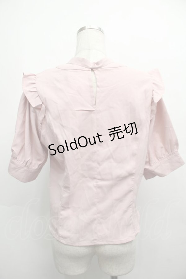 画像2: NieR CLOTHING / ボウタイ付シフォントップス  ピンク S-25-09-13-014-PU-BL-HR-ZS (2)