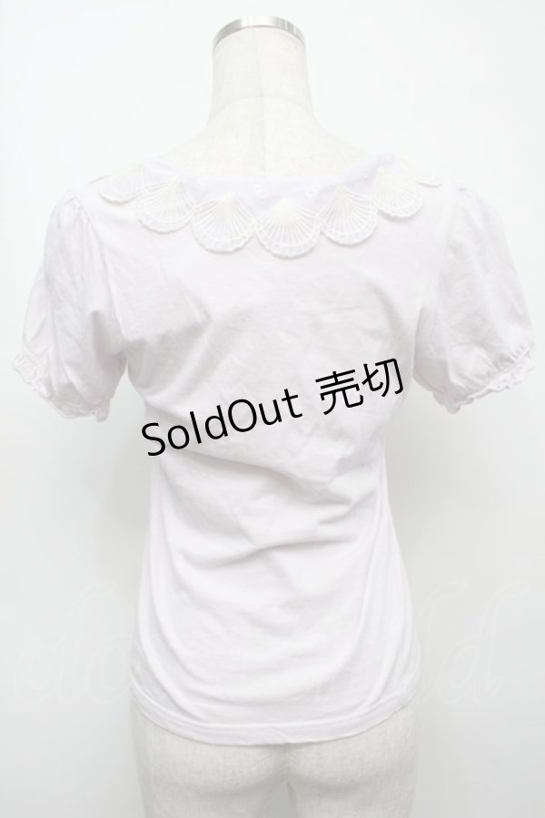 画像2: 【SALE】Fi.n.t / マリン刺繍襟半袖カットソー  ラベンダー S-25-09-13-015-CA-TO-HR-ZT498 (2)