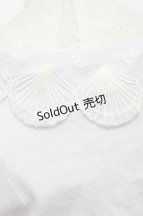 画像3: 【SALE】Fi.n.t / マリン刺繍襟半袖カットソー  ラベンダー S-25-09-13-015-CA-TO-HR-ZT498 (3)