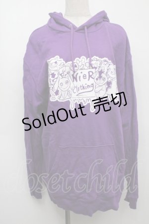 画像: NieR Clothing / プリントフードプルパーカー  紫 S-25-09-13-017-PU-TO-HR-ZI