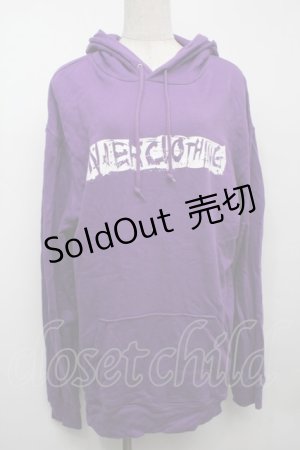 画像: NieR CLOTHING / プリントフードプルパーカー  紫 S-25-09-13-018-PU-TO-HR-ZI