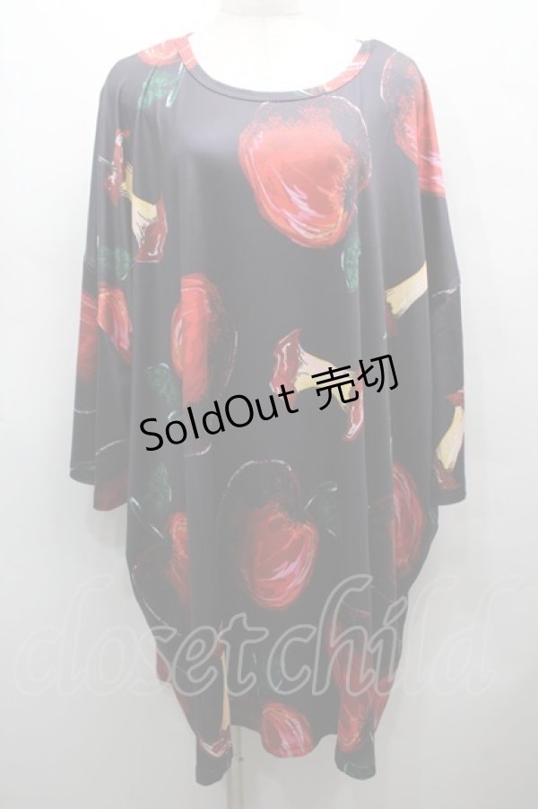 画像1: NieR Clothing / 転写プリントトップス  黒ｘ赤 S-25-09-13-023-PU-TO-HR-ZS (1)