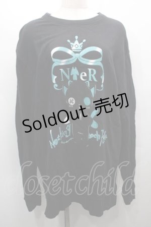画像: NieR Clothing / プリントスウェットトップス  黒 S-25-09-13-025-PU-TO-HR-ZI