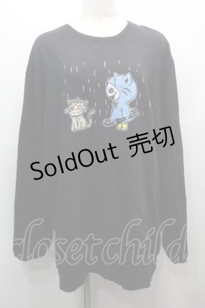 画像: NieR Clothing / プリントスウェットトップス  黒 S-25-09-13-026-PU-TO-HR-ZI