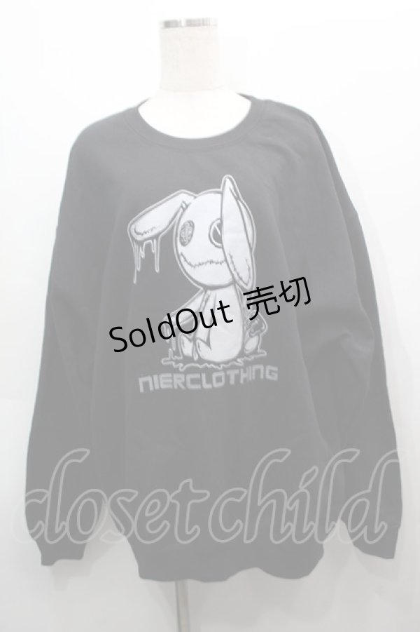 画像1: NieR Clothing / プリントスウェットトップス  黒 S-25-09-13-031-PU-TO-HR-ZS (1)