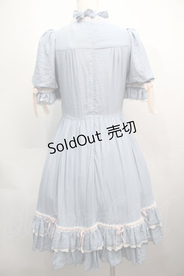 画像2: Hoshibako Works / ベルスーズリボン刺繍ワンピース  ブルー S-25-09-13-038-LO-OP-HR-ZS (2)