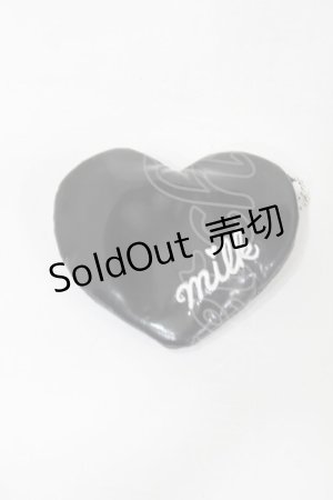 画像: MILK / ミニハートオーガンジーエコバッグ  黒 S-25-09-15-001-ML-BG-AS-ZS