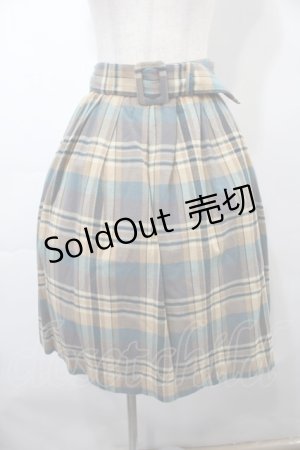 画像: F&A / チェックスカート  ベージュｘサックス S-25-09-15-054-LO-SK-AS-ZS