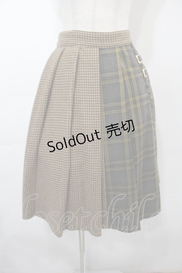 画像1: Fi.n.t / チェック切替スカート  ブラウン S-25-09-15-055-CA-SK-AS-ZS (1)