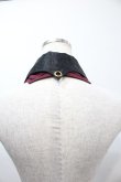 画像2: Ozz oneste / 刺繍入りネクタイ＆つけ襟セット  黒ｘワイン S-25-09-15-009-OO-ZA-HR-ZS (2)