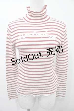 画像: Fi.n.t / ハイネックボーダーニット  オフｘ赤 S-25-09-15-022-CA-TO-AS-ZS